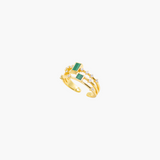 Eternal Glow Open Ring ✦ Malachite