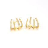 Radiant Grasp ✦ Fourfold Arc Stud Earrings